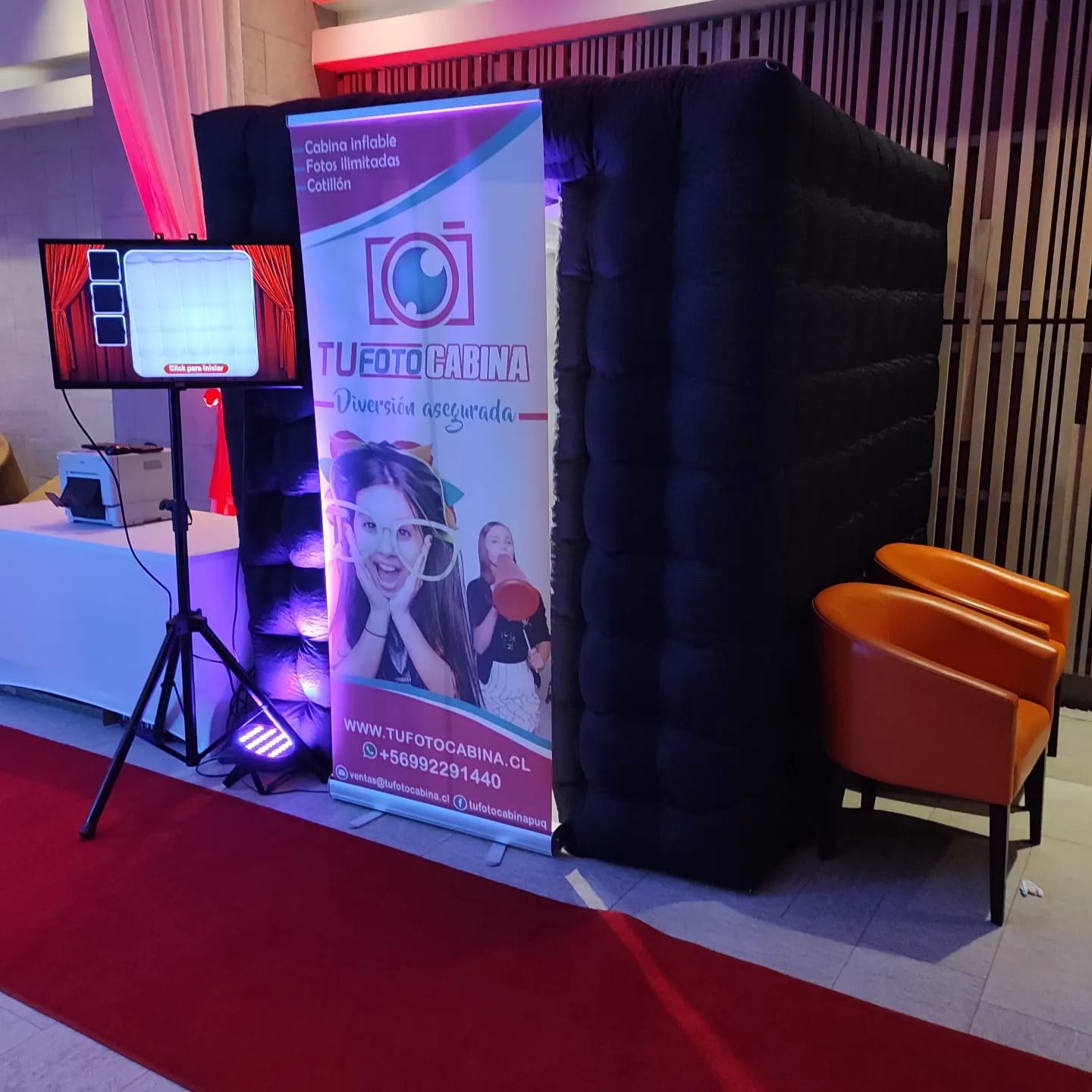 Cabina Fotográfica Negra moderna para eventos
